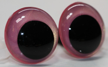Preview: 1 Paar Sicherheitsaugen 20 mm Neon Pink irisierend metallic Schielaugen