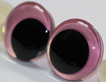 Preview: 1 Paar Sicherheitsaugen trapezoid 25 mm Neon Pink irisierend metallic Schielaugen