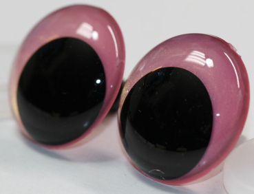 Preview: 1 Paar Sicherheitsaugen 28 mm Neon Pink irisierend metallic Schielaugen