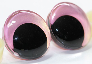 Preview: 1 Paar Sicherheitsaugen trapezoid 30 mm Neon Pink irisierend metallic Schielaugen