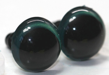 Preview: 1 Paar Sicherheitsaugen 12 mm Türkisgrün irisierend metallic Schielaugen