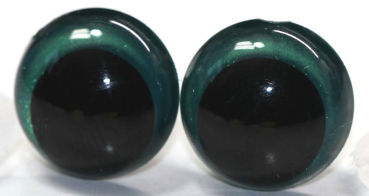 1 Paar Sicherheitsaugen 14 mm Türkisgrün irisierend metallic Schielaugen