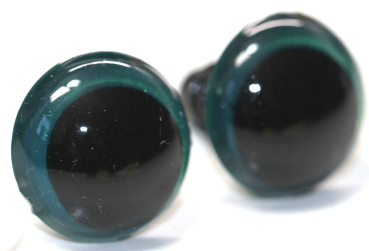 Preview: 1 Paar Sicherheitsaugen 16 mm Türkisgrün irisierend metallic Schielaugen