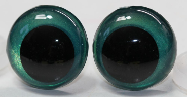 1 Paar Sicherheitsaugen 20 mm Türkisgrün irisierend metallic Schielaugen