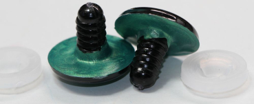 Preview: 1 Paar Sicherheitsaugen 23 mm Türkisgrün irisierend metallic Schielaugen