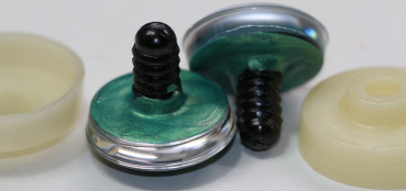 Preview: 1 Paar Sicherheitsaugen trapezoid 25 mm Türkisgrün irisierend metallic Schielaugen