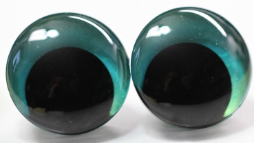 Preview: 1 Paar Sicherheitsaugen trapezoid 30 mm Türkisgrün irisierend metallic Schielaugen