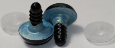 Preview: Sicherheitsaugen 14 mm Sky Blue irisierend metallic Schielaugen 4