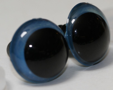 Preview: 1 Paar Sicherheitsaugen 16 mm Sky Blue irisierend metallic Schielaugen