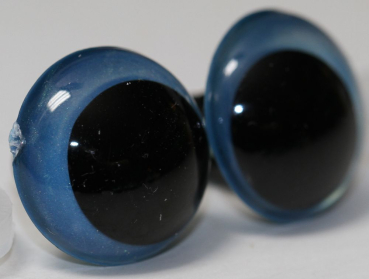 Preview: 1 Paar Sicherheitsaugen 18 mm Sky Blue irisierend metallic Schielaugen