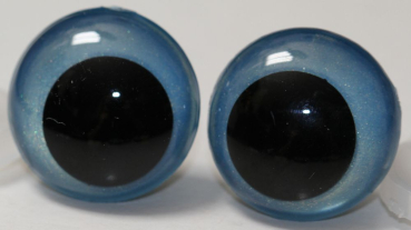 1 Paar Sicherheitsaugen 20 mm Sky Blue irisierend metallic Schielaugen