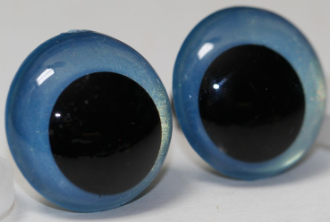 Preview: 1 Paar Sicherheitsaugen 20 mm Sky Blue irisierend metallic Schielaugen