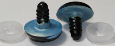 Preview: Sicherheitsaugen 20 mm Skye Blue irisierend metallic Schielaugen 4