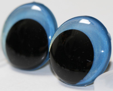 Preview: 1 Paar Sicherheitsaugen 23 mm Sky Blue irisierend metallic Schielaugen