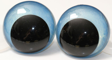 1 Paar Sicherheitsaugen 28 mm Sky Blue irisierend metallic Schielaugen