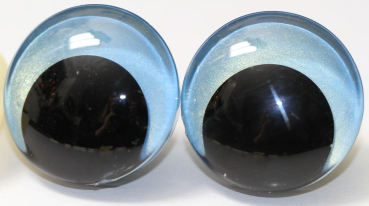 1 Paar Sicherheitsaugen trapezoid 30 mm Sky Blue irisierend metallic Schielaugen