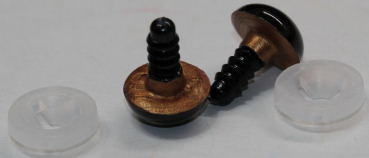 Preview: 1 Paar Sicherheitsaugen 12 mm Copper irisierend metallic Schielaugen