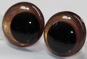 1 Paar Sicherheitsaugen 20 mm Copper irisierend metallic Schielaugen