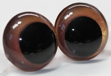 Preview: 1 Paar Sicherheitsaugen 20 mm Copper irisierend metallic Schielaugen