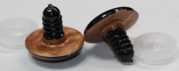 Preview: 1 Paar Sicherheitsaugen 23 mm Copper irisierend metallic Schielaugen