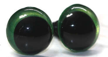 1 Paar Sicherheitsaugen 12 mm Hellgrün irisierend metallic Schielaugen