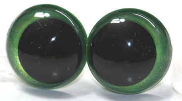 1 Paar Sicherheitsaugen 16 mm Hellgrün irisierend metallic Schielaugen