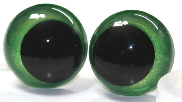 1 Paar Sicherheitsaugen 18 mm Hellgrün irisierend metallic Schielaugen