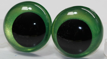 1 Paar Sicherheitsaugen 20 mm Hellgrün irisierend metallic Schielaugen