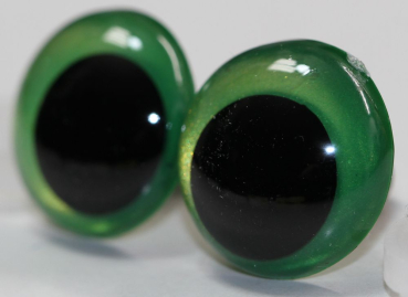 Preview: 1 Paar Sicherheitsaugen 20 mm Hellgrün irisierend metallic Schielaugen