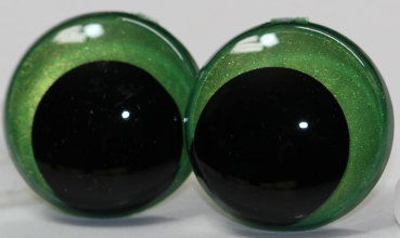 1 Paar Sicherheitsaugen 23 mm Hellgrün irisierend metallic Schielaugen