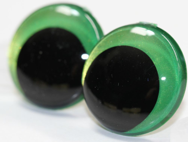 Preview: 1 Paar Sicherheitsaugen 23 mm Hellgrün irisierend metallic Schielaugen