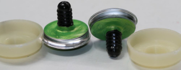 Preview: 1 Paar Sicherheitsaugen trapezoid 25 mm Hellgrün irisierend metallic Schielaugen