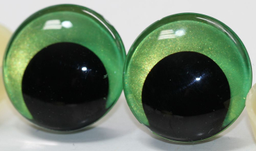 1 Paar Sicherheitsaugen trapezoid 30 mm Hellgrün irisierend metallic Schielaugen