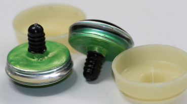 Preview: 1 Paar Sicherheitsaugen trapezoid 30 mm Hellgrün irisierend metallic Schielaugen