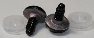 Preview: 1 Paar Sicherheitsaugen 12 mm Silber irisierend metallic Schielaugen