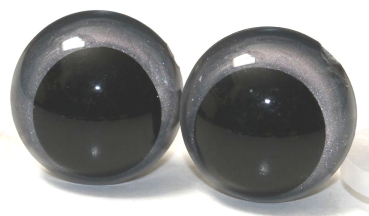 1 Paar Sicherheitsaugen 14 mm Silber irisierend metallic Schielaugen