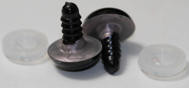 Preview: 1 Paar Sicherheitsaugen 14 mm Silber irisierend metallic Schielaugen