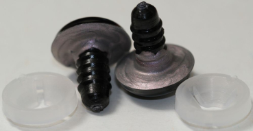 Preview: 1 Paar Sicherheitsaugen 16 mm Silber irisierend metallic Schielaugen