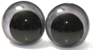 1 Paar Sicherheitsaugen 18 mm Silber irisierend metallic Schielaugen