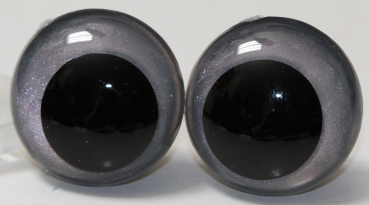 1 Paar Sicherheitsaugen 20 mm Silber irisierend metallic Schielaugen