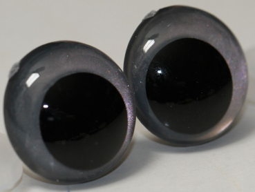 Preview: 1 Paar Sicherheitsaugen 20 mm Silber irisierend metallic Schielaugen