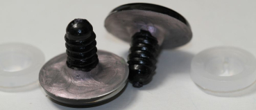 Preview: 1 Paar Sicherheitsaugen 23 mm Silber irisierend metallic Schielaugen