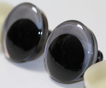 Preview: 1 Paar Sicherheitsaugen trapezoid 25 mm Silber irisierend metallic Schielaugen