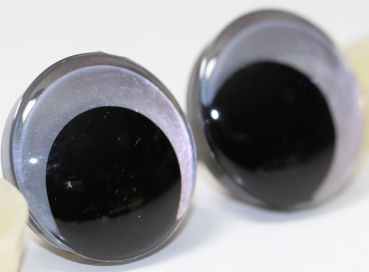 Preview: 1 Paar Sicherheitsaugen trapezoid 25 mm Silber irisierend metallic Schielaugen