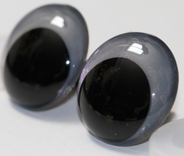 Preview: 1 Paar Sicherheitsaugen 28 mm Silber irisierend metallic Schielaugen