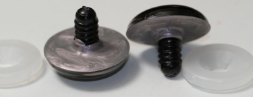 Preview: 1 Paar Sicherheitsaugen 28 mm Silber irisierend metallic Schielaugen