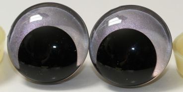 1 Paar Sicherheitsaugen trapezoid 30 mm Silber irisierend metallic Schielaugen