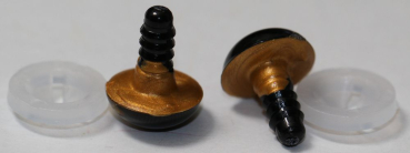 Preview: Sicherheitsaugen 12 mm Gold irisierend metallic Schielaugen 4