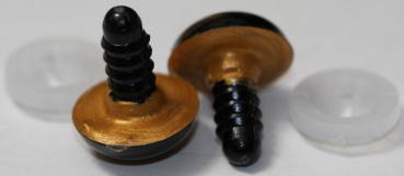 Preview: Sicherheitsaugen 14 mm Gold irisierend metallic Schielaugen 4
