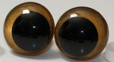 1 Paar Sicherheitsaugen 18 mm Gold irisierend metallic Schielaugen